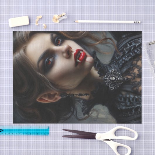 Papier Mousseline Vampire Femme Avec Les Chiens Gothique (Artisanat)