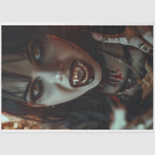 Papier Mousseline Vampire Gothique Seraphine Découpage (Recto)