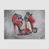 Papier Mousseline Vampy Strappy Stilettos | Roses rouges talons sur  (Recto)