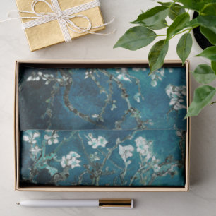 Papier Mousseline Van Gogh Almond Blossoms Dark Turquoise