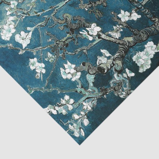 Papier Mousseline Van Gogh Almond Blossoms Dark Turquoise (Détail)