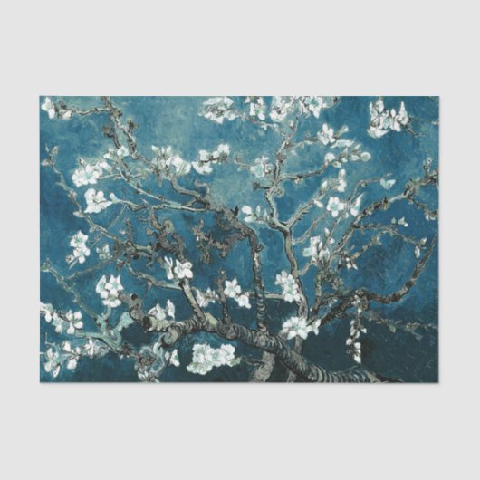 Papier Mousseline Van Gogh Almond Blossoms Dark Turquoise (Recto)