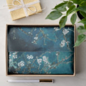 Papier Mousseline Van Gogh Almond Blossoms : Turquoise foncé (Cadeau)