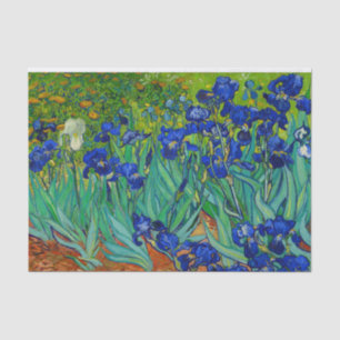 Papier Mousseline Van Gogh irise le bleu floral vintage
