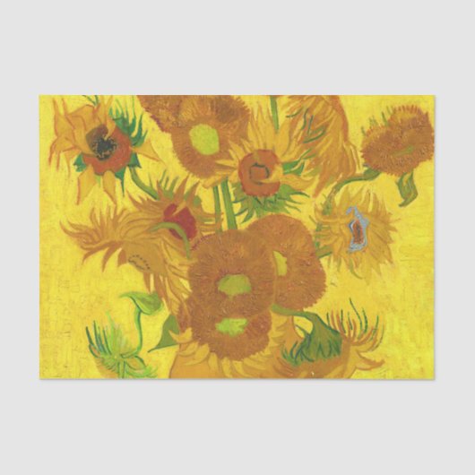 Papier Mousseline Van Gogh Quinze Tournesols Dans Un Vase Art (Recto)