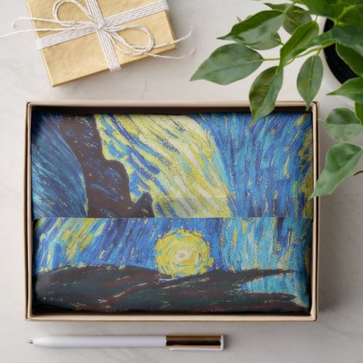 Papier Mousseline Van Gogh - Starry Night (Cadeau)