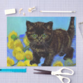Papier Mousseline Van Gogh Style Chat avec tournesol (Artisanat)