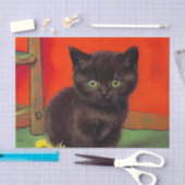 Papier Mousseline Van Gogh Style Chat noir (Artisanat)