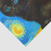 Papier Mousseline Van Gogh Style Starry Night Cat (Détail)
