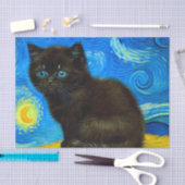 Papier Mousseline Van Gogh Style Starry Night Cat (Artisanat)