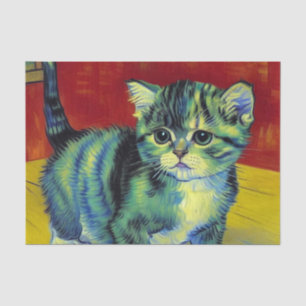 Papier Mousseline Van Gogh Tabby Cat