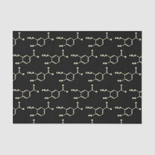 Papier Mousseline Vanille Vanillin Formule chimique moléculaire (Recto)