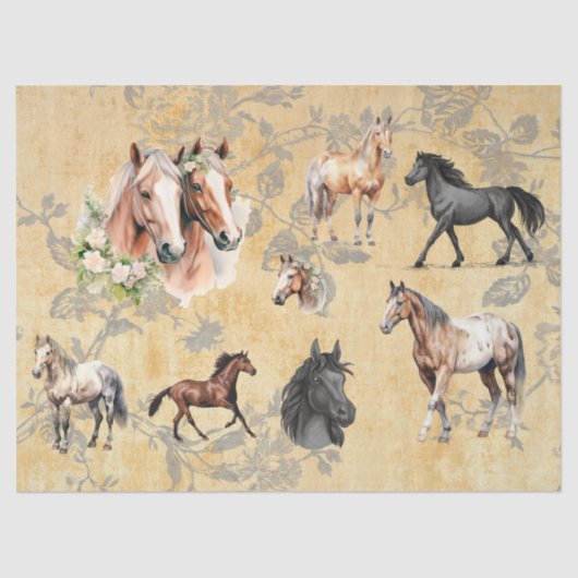 Papier Mousseline Variété de découpage du cheval (Recto)