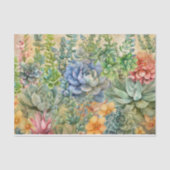 Papier Mousseline Variété de succulentes (Recto)