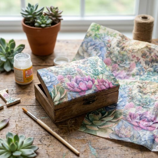 Papier Mousseline Variété de Succulentes