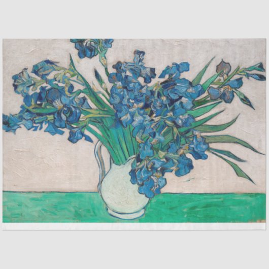 Papier Mousseline Vase avec Irises, Van Gogh (Recto)