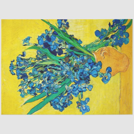 Papier Mousseline Vase avec Irises, Van Gogh (Recto)