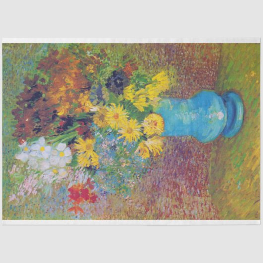 Papier Mousseline Vase avec marguerites et anémones, Van Gogh (Recto)