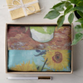 Papier Mousseline Vase avec trois tournesols par Vincent Van Gogh (Cadeau)