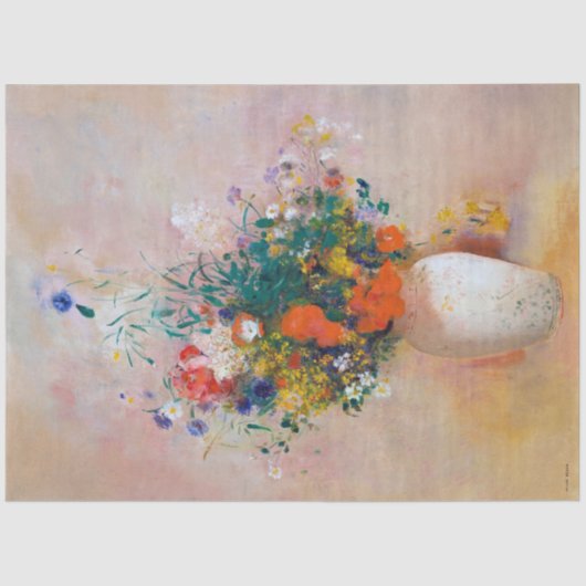 Papier Mousseline Vase des fleurs, Redon (Recto)