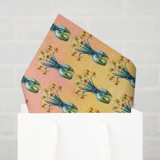 Papier Mousseline Vase Full of Beautiful Daffodils (Sac cadeau)