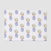 Papier Mousseline Vases de Chinoiserie de fraises rouges (Recto)