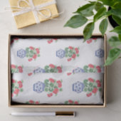 Papier Mousseline Vases de Chinoiserie des Geraniums rouges (Cadeau)