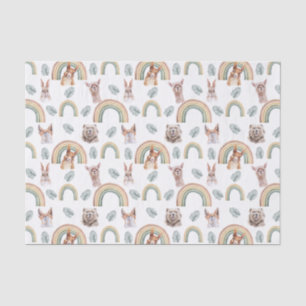 Papier Mousseline Végétation boisée Animaux de forêt et arcs-en-cie