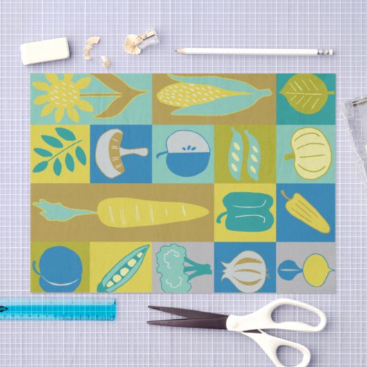 Papier Mousseline Veggie Blocks II (Artisanat)