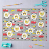 Papier Mousseline Véhicules d'urgence Transport Nom de l'anniversair (Artisanat)