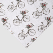 Papier Mousseline Vélo antique avec panier de fleurs (Détail)