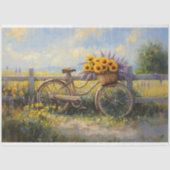 Papier Mousseline Vélo vintage à fleurs Découpage Art (Recto)