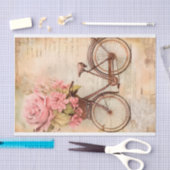 Papier Mousseline Vélo vintage Floral Design, Rétro (Artisanat)