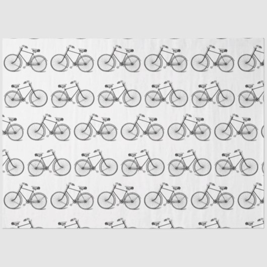 Papier Mousseline Vélo vintage Vélo Noir Blanc (Recto)