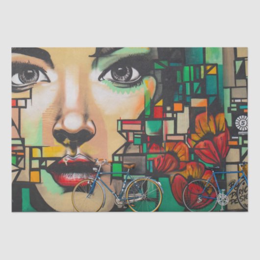 Papier Mousseline Vélos sur le mur de Graffiti (Recto)