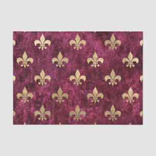 Papier Mousseline Velours Rouge Fleur De Lis Modèle Mardi Gras Orléa