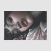 Papier Mousseline Velvet Woman With Crimson Lips decoupage (Recto)