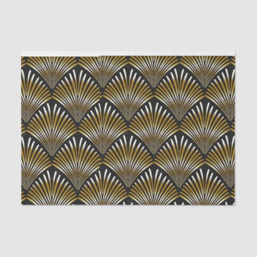 Papier Mousseline Ventilateur Art Déco, Papier Tissu (Recto)