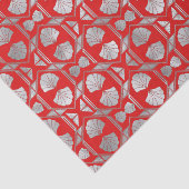 Papier Mousseline Ventilateur Art Déco Rouge Argent  (Détail)