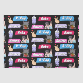 Papier Mousseline Ventilateur de culture K-Pop, Ramen, Boba et Anime