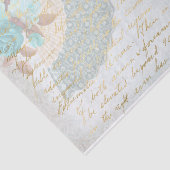 Papier Mousseline Ventilateur en papier victorien Turquoise Rose pap (Détail)