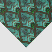 Papier Mousseline Ventilateur Sunburst Art déco en vert métallique (Détail)