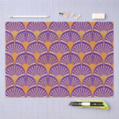 Papier Mousseline Ventilateurs art déco violet rétro motif (Artisanat)
