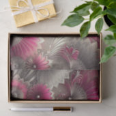 Papier Mousseline Ventilateurs Art nouveau rose et argent (Cadeau)