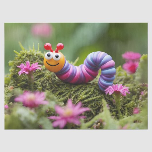 Papier Mousseline Ver inchworm adorable (Recto)