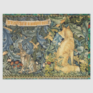 PAPIER MOUSSELINE VERDURE, ANIMAUX FORESTIERS, FOX ET LIVRE, FLORAL 