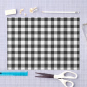 Papier Mousseline Vérifications de buffle noir et blanc modernes (Artisanat)