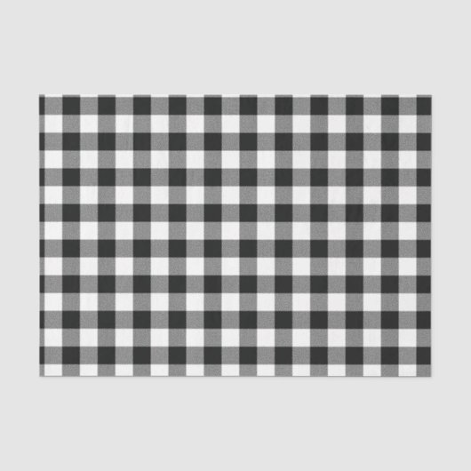 Papier Mousseline Vérifications de buffle noir et blanc modernes (Recto)