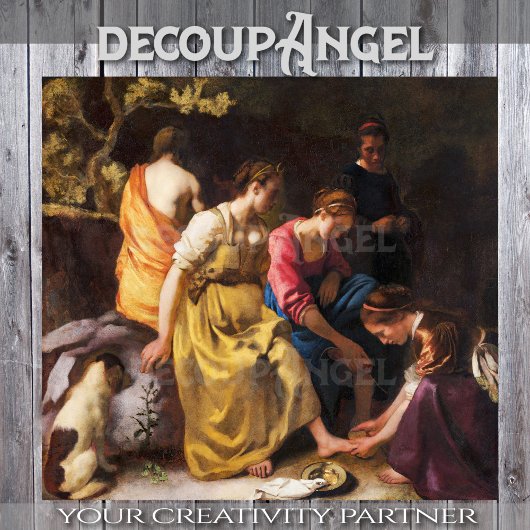 Papier Mousseline Vermeer- Diana et sa page de découpage des nymphes