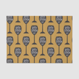 Papier Mousseline VERRE À VIN JOYEUX ANNIVERSAIRE Moderne Personnali